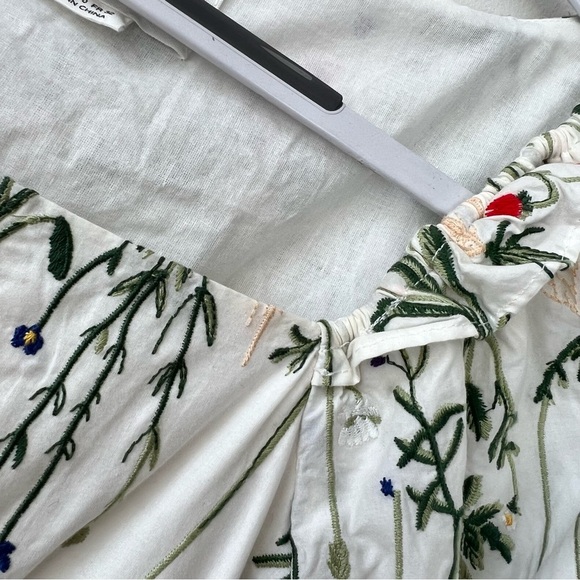 Meadows Bloom English Stem Floral Embroidered Maxi Cottagecore Dress - Picture 7 of 9